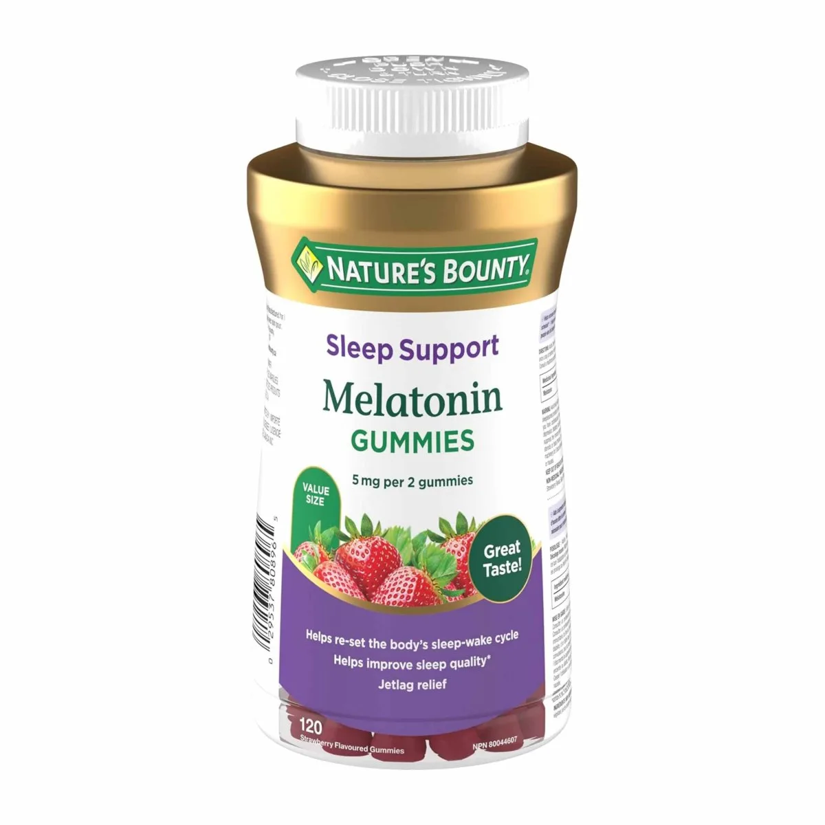 NATURE'S BOUNTY Melatonin Gummies, Helps Reset Sleep-wake Cycle, Helps Increase Total Sleep Time, Helps to reduce the time it takes to fall asleep , Helps Reduce Effects Of Jet Lag, Strawberry Flavour